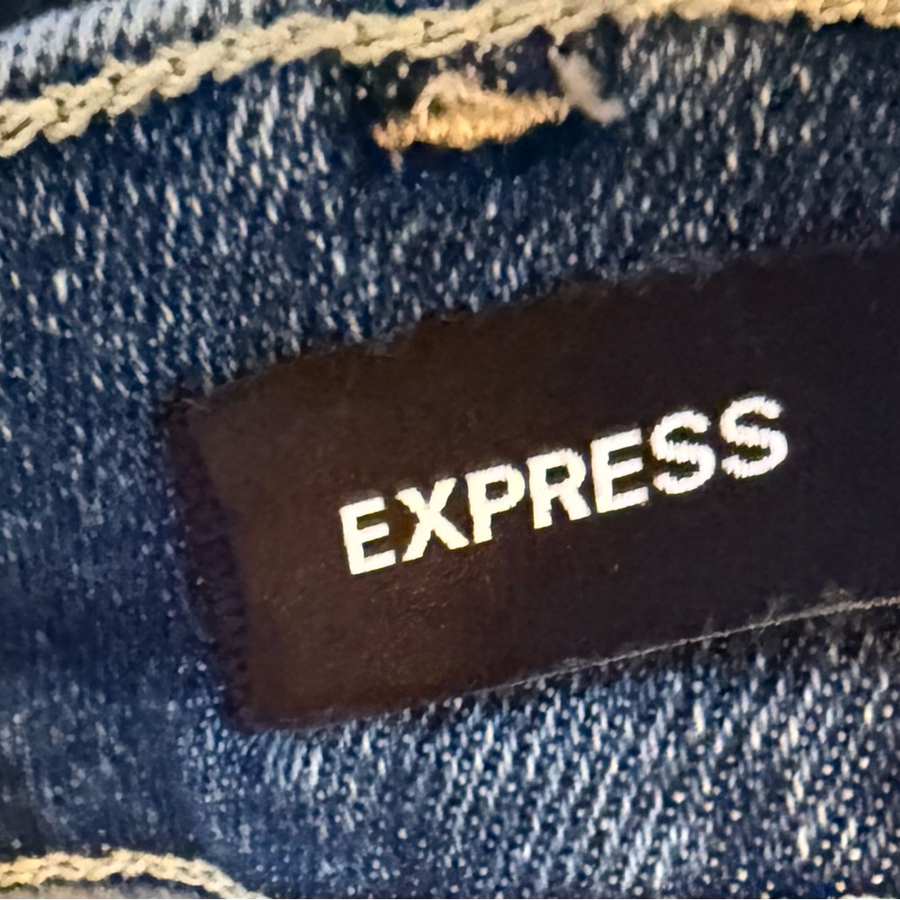 Express Dark Blue Flare Jeans - Picture 4 of 4